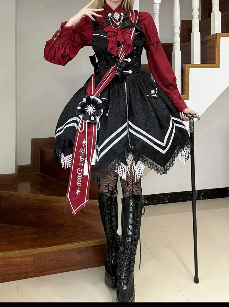 Dawnbreaker - Military Lolita JSK, Diamond Shaped Hemline - Image 19