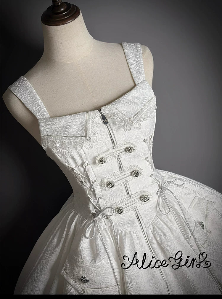 Dawnbreaker - Military Lolita JSK, Diamond Shaped Hemline - Image 9