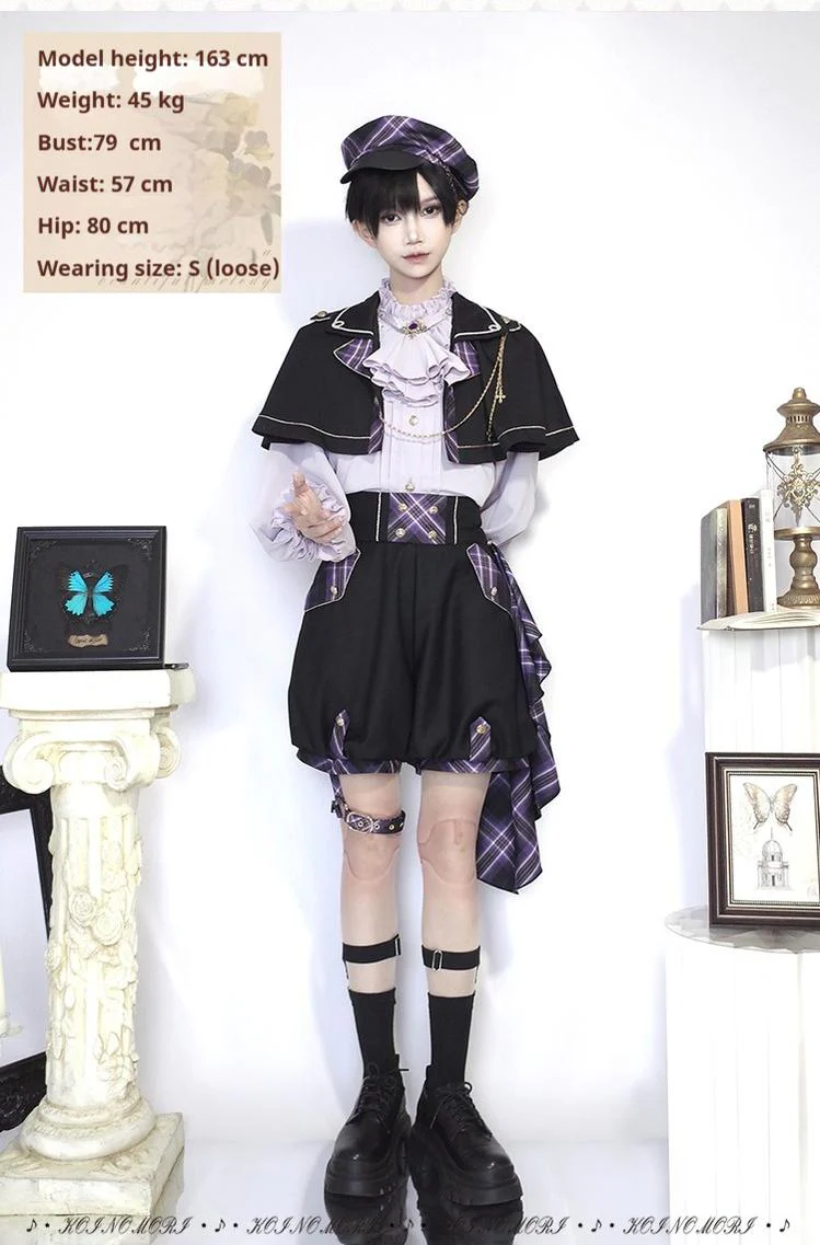 Queen's Game - Military Lolita OP, Ouji Plaid Lolita Dress Set - Image 12