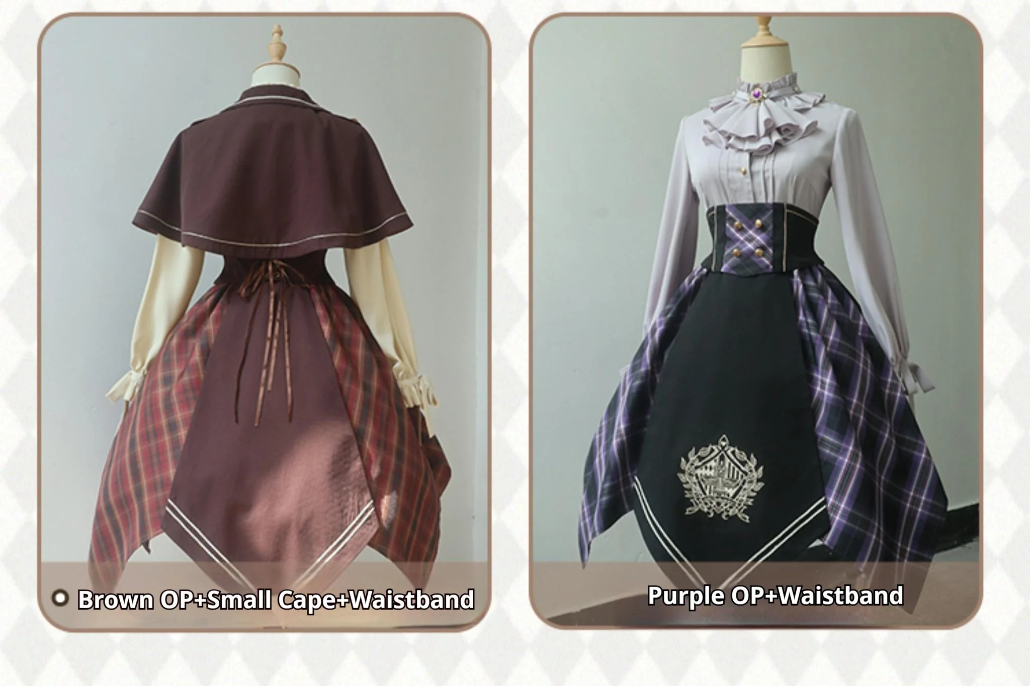 Queen's Game - Military Lolita OP, Ouji Plaid Lolita Dress Set - Image 25