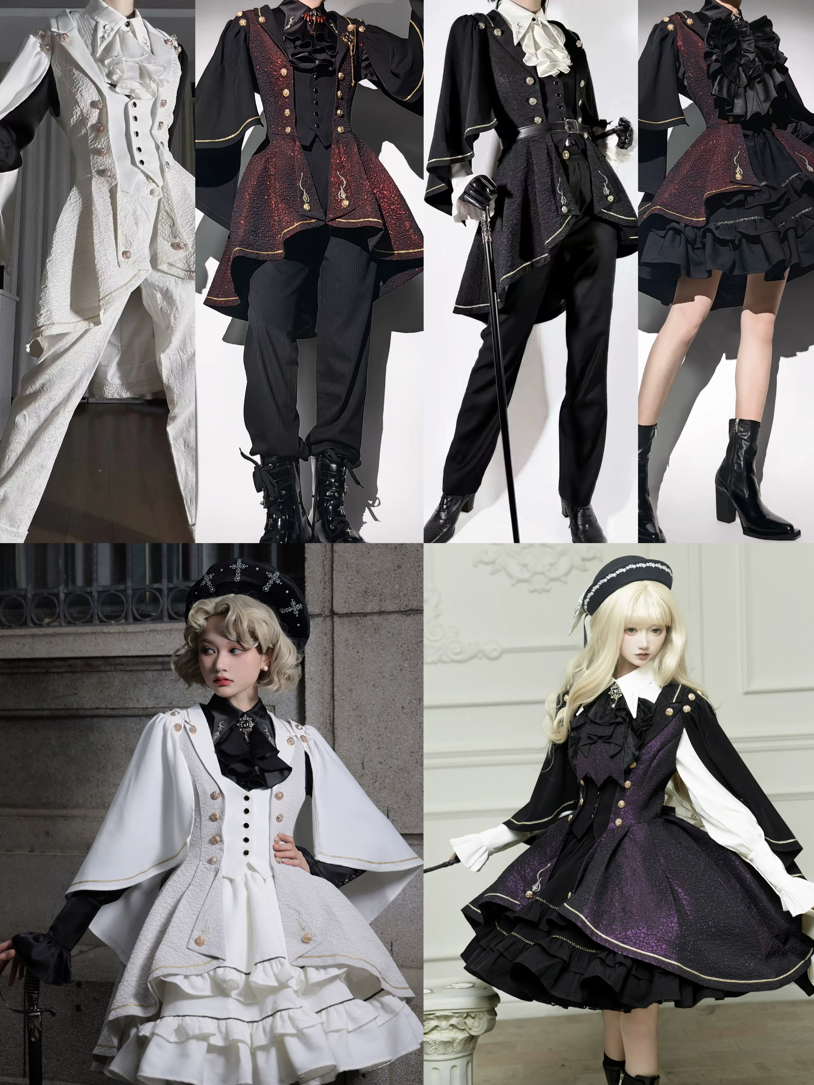 SilentMars - Fallen Moon Rule - Military Lolita Shirt Set Retro Knight Style Blouse - Image 20