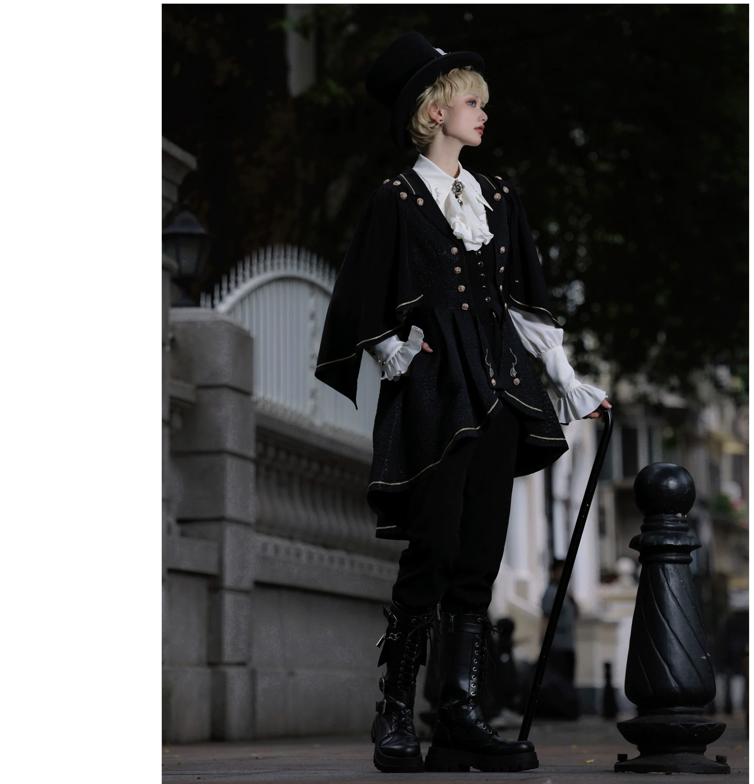 SilentMars - Fallen Moon Rule - Military Lolita Shirt Set Retro Knight Style Blouse - Image 28