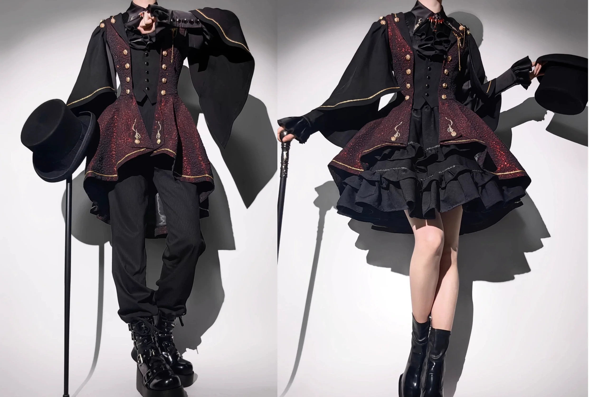SilentMars - Fallen Moon Rule - Military Lolita Shirt Set Retro Knight Style Blouse - Image 35