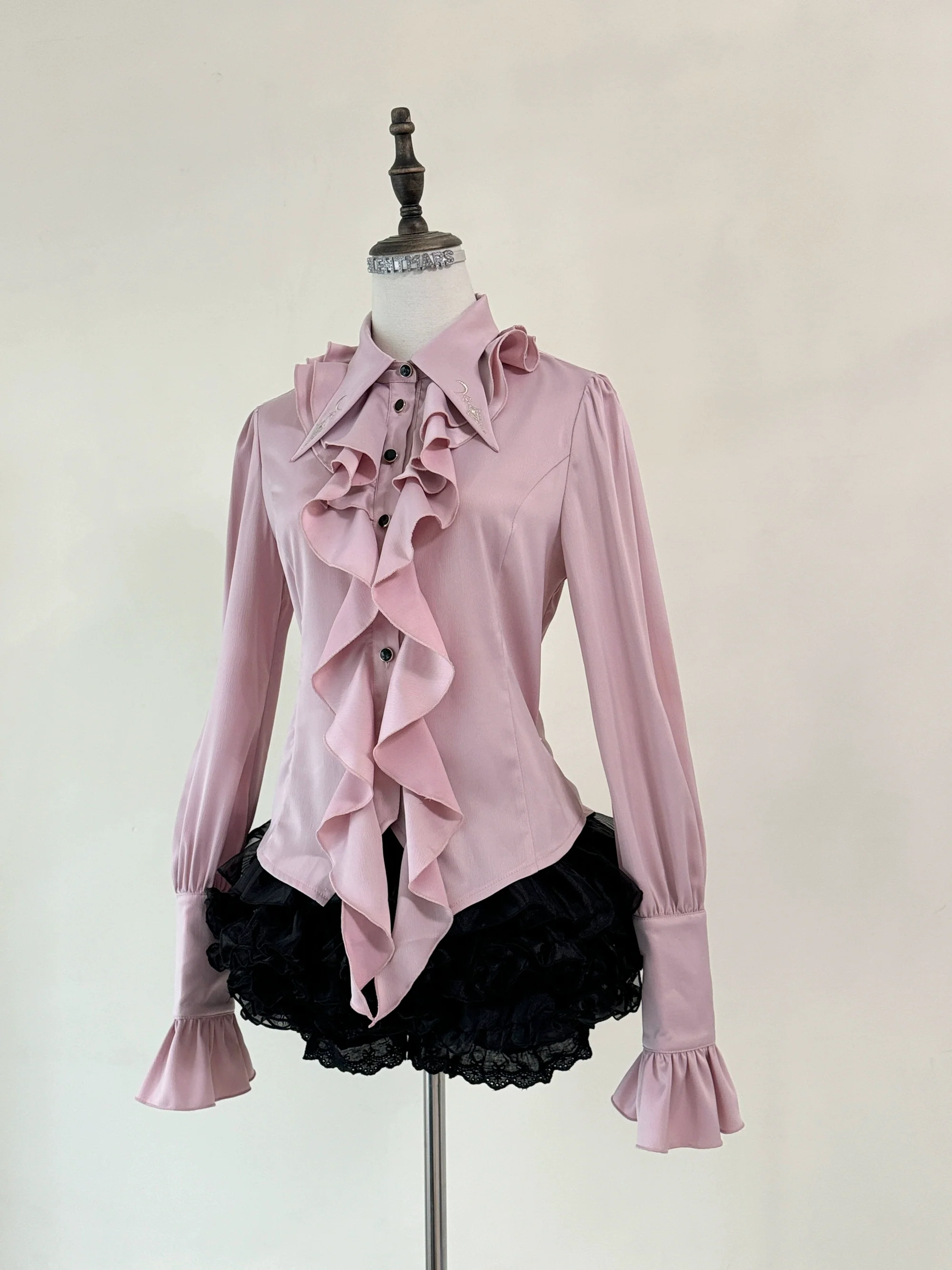 SilentMars - Fallen Moon Rule - Military Lolita Shirt Set Retro Knight Style Blouse - Image 44