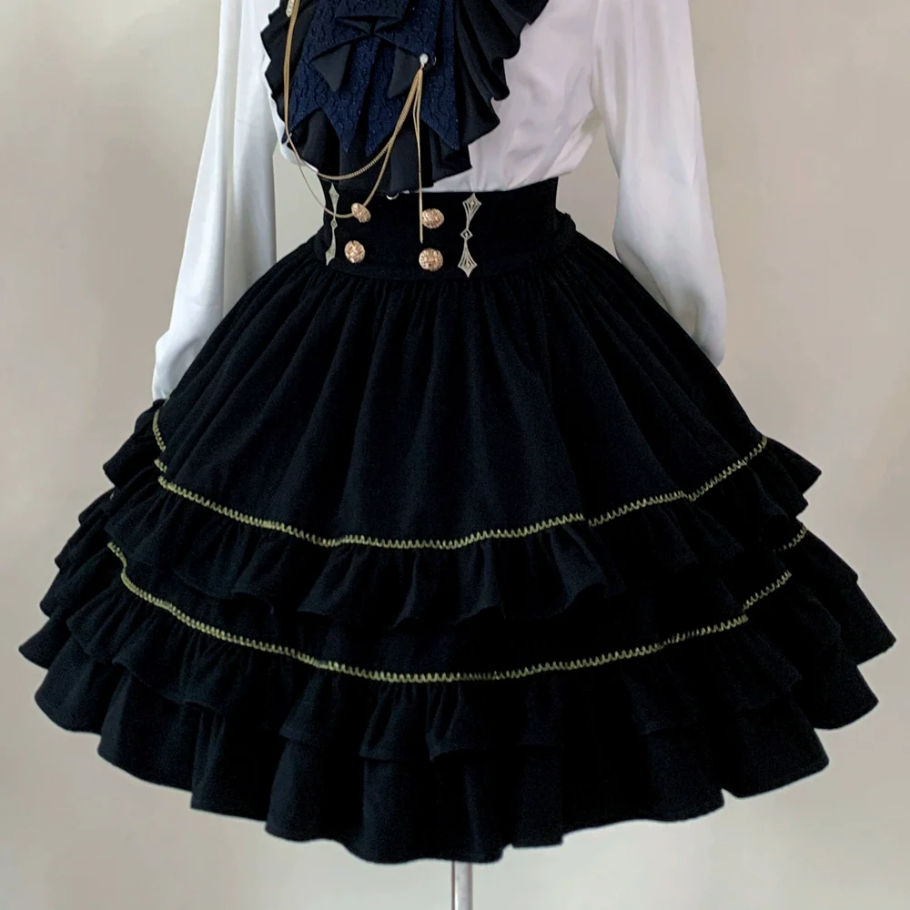 SilentMars - Fallen Moon Rule - Military Lolita Shirt Set Retro Knight Style Blouse - Image 56