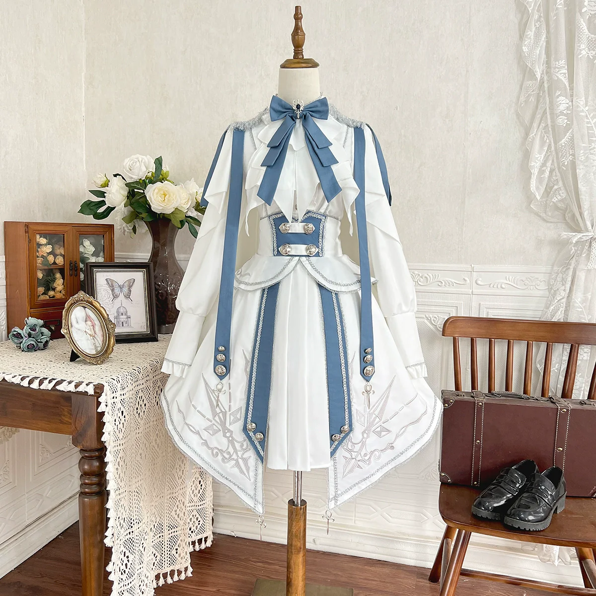 Luminous Cavalier - Military Lolita Skirt Set Long-Sleeved Shirt - Image 10