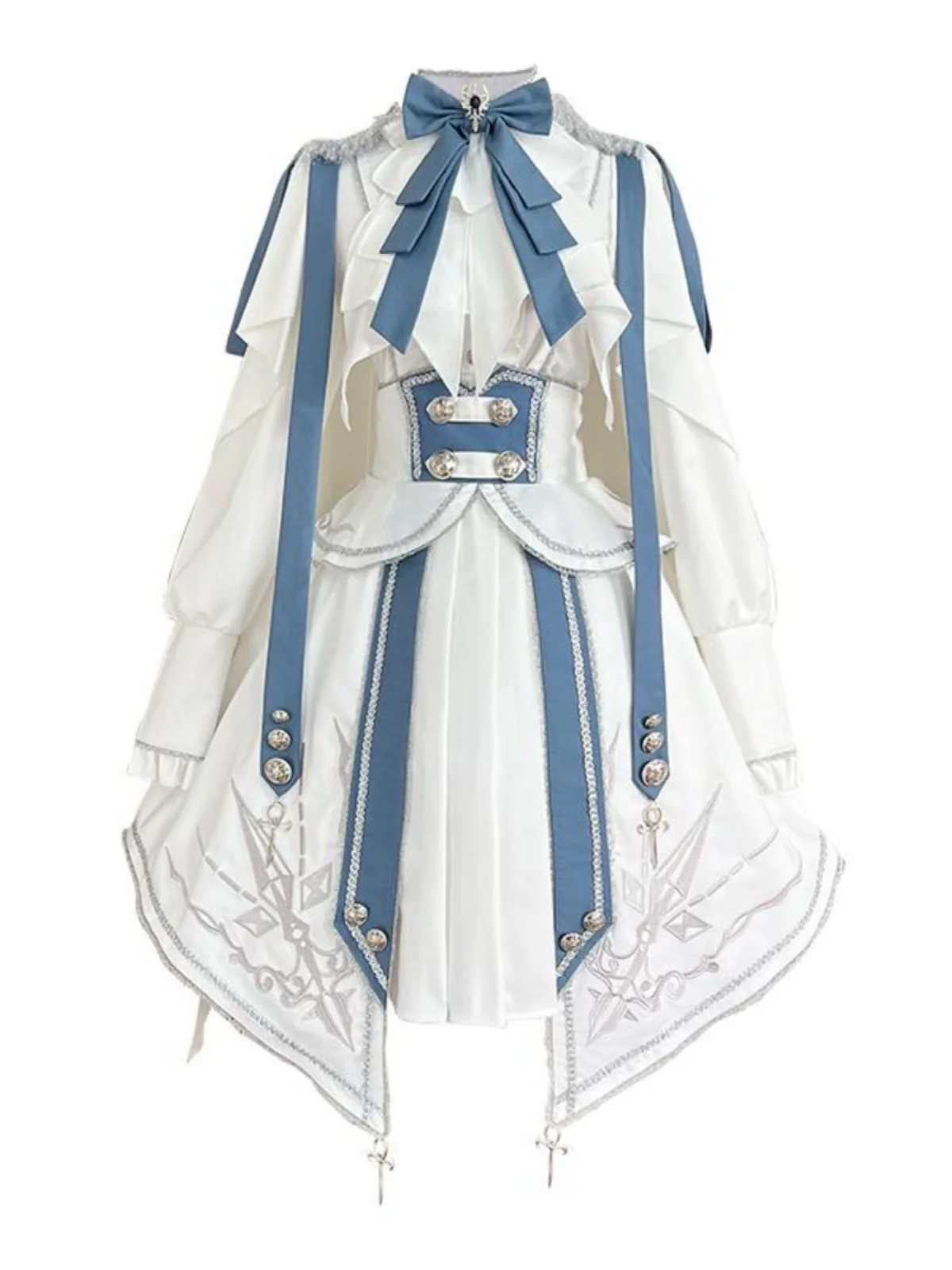 Luminous Cavalier - Military Lolita Skirt Set Long-Sleeved Shirt - Image 16