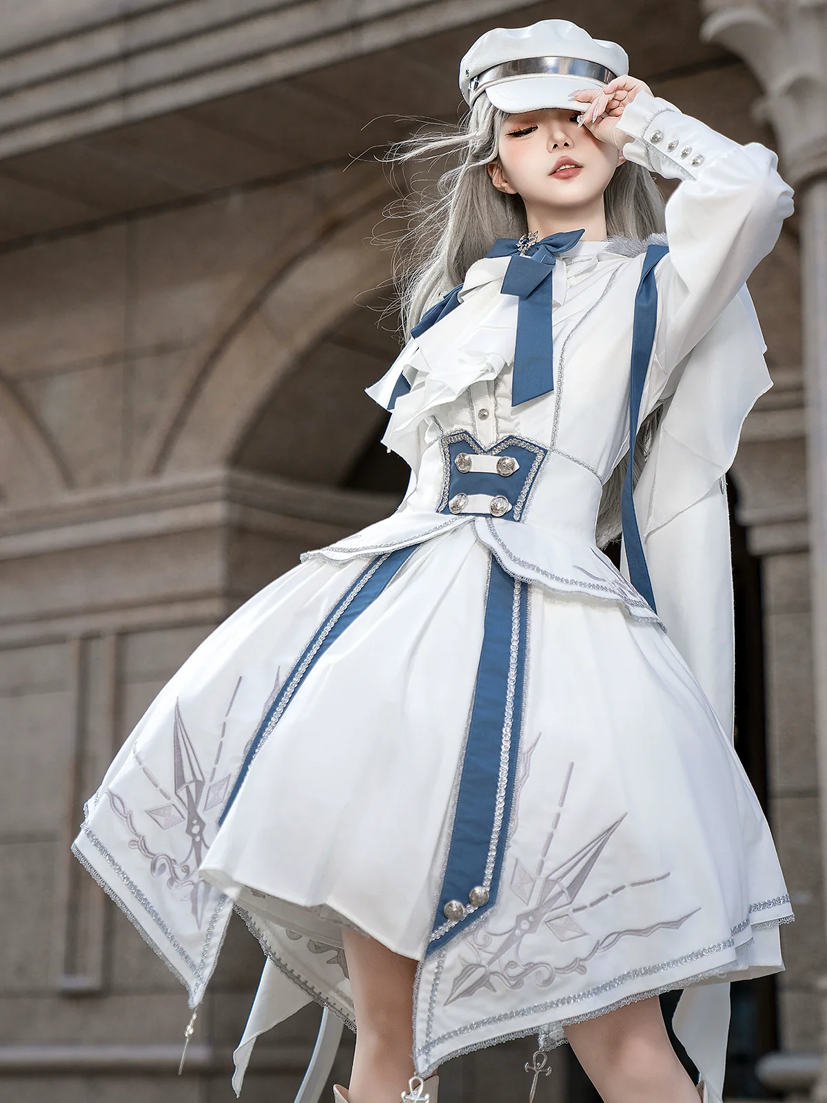 Luminous Cavalier - Military Lolita Skirt Set Long-Sleeved Shirt - Image 7