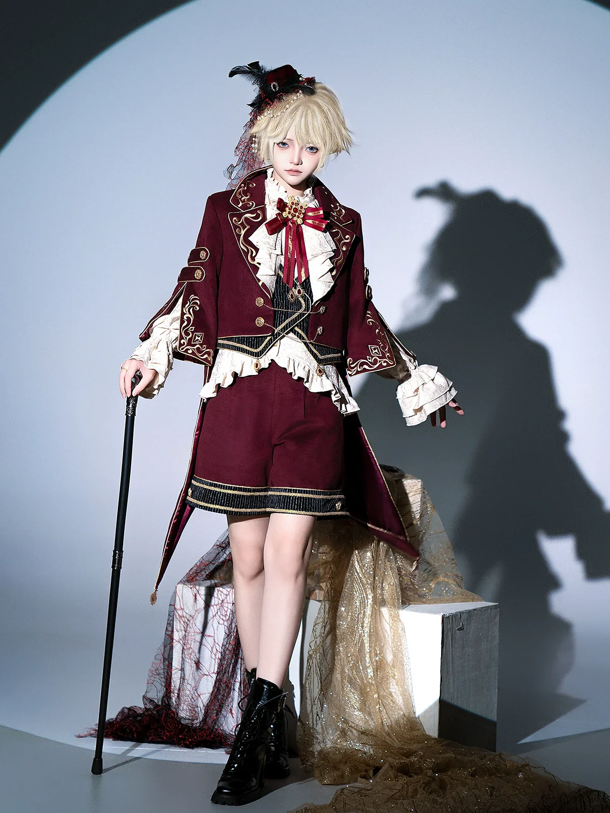 Heir - Military Ouji Lolita Blouse, Coat & Shorts Set - Image 5