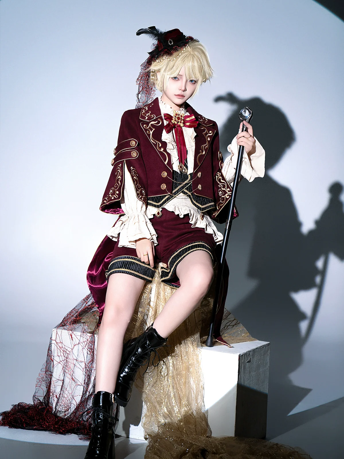 Heir - Military Ouji Lolita Blouse, Coat & Shorts Set - Image 9