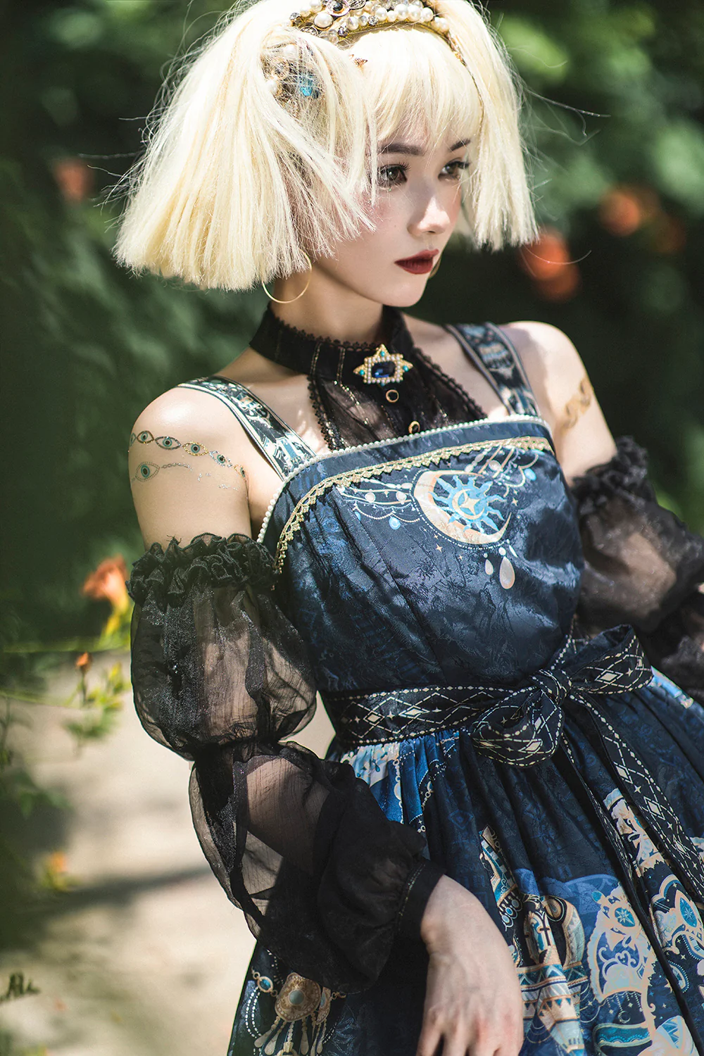 Dusk Bester - Egyptian Lolita Halter Attached Sleeve Blouse - Image 13