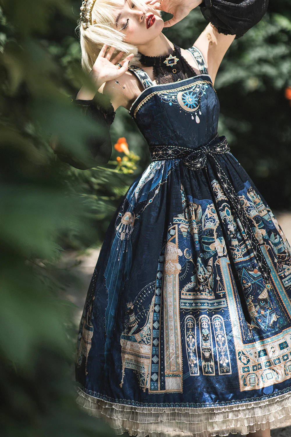 Dusk Bester - Egyptian Lolita Halter Attached Sleeve Blouse - Image 15