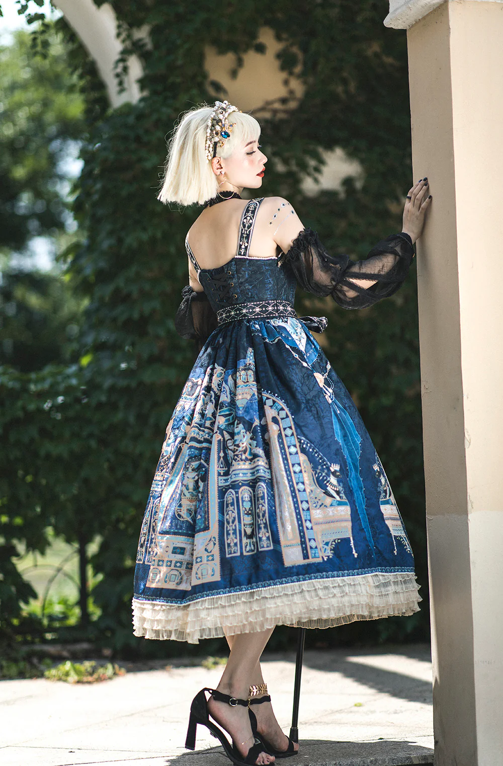 Dusk Bester - Egyptian Lolita Halter Attached Sleeve Blouse - Image 17