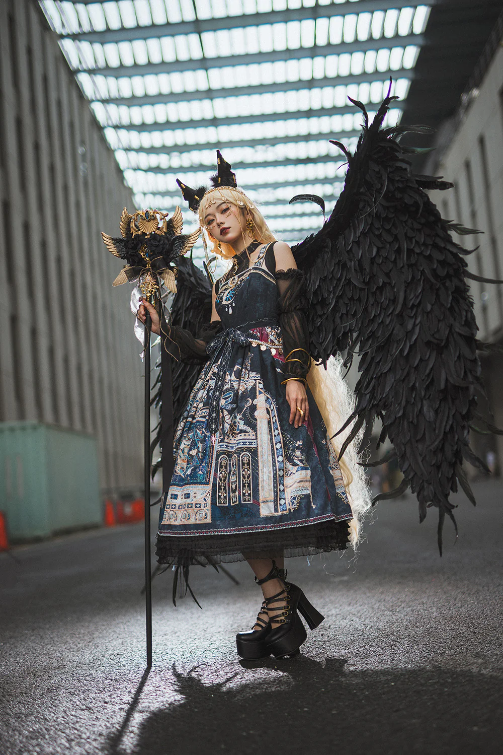 Dusk Bester - Egyptian Lolita Halter Attached Sleeve Blouse - Image 26