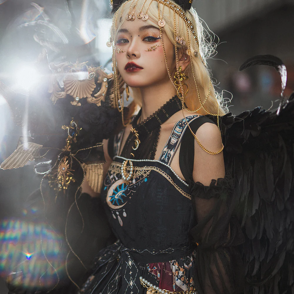 Dusk Bester - Egyptian Lolita Halter Attached Sleeve Blouse - Image 3