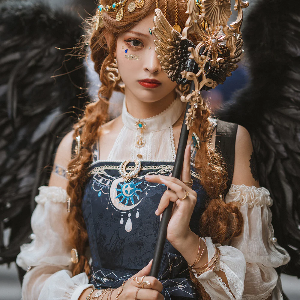 Dusk Bester - Egyptian Lolita Halter Attached Sleeve Blouse - Image 4