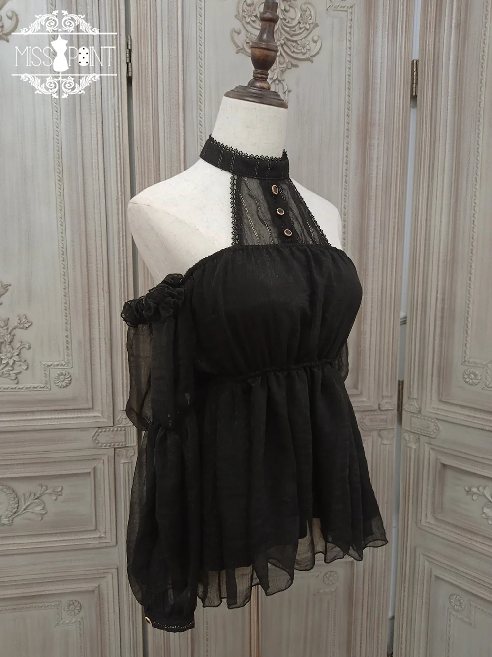 Dusk Bester - Egyptian Lolita Halter Attached Sleeve Blouse - Image 50