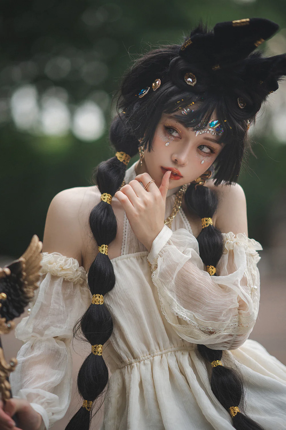 Dusk Bester - Egyptian Lolita Halter Attached Sleeve Blouse - Image 6