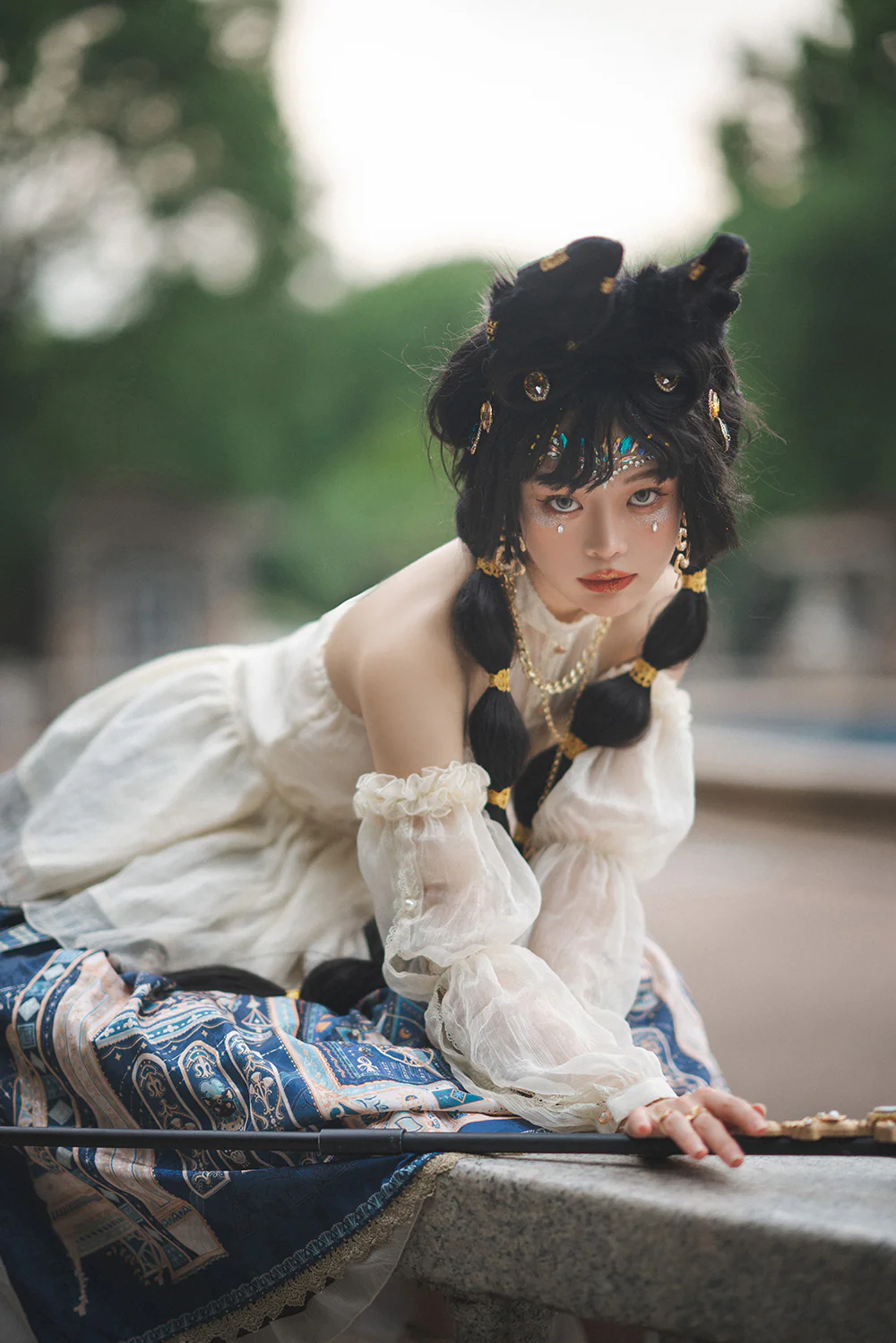Dusk Bester - Egyptian Lolita Halter Attached Sleeve Blouse - Image 8