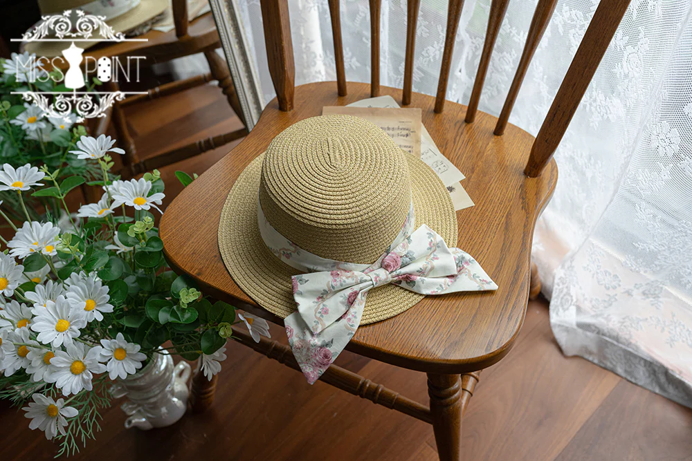Happy Summer Cute Lolita Hairdband Straw Hat - Image 12