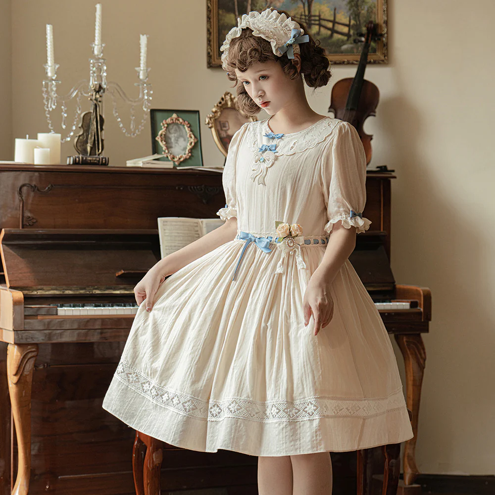 Happy Summer Cute Lolita Hairdband Straw Hat - Image 3
