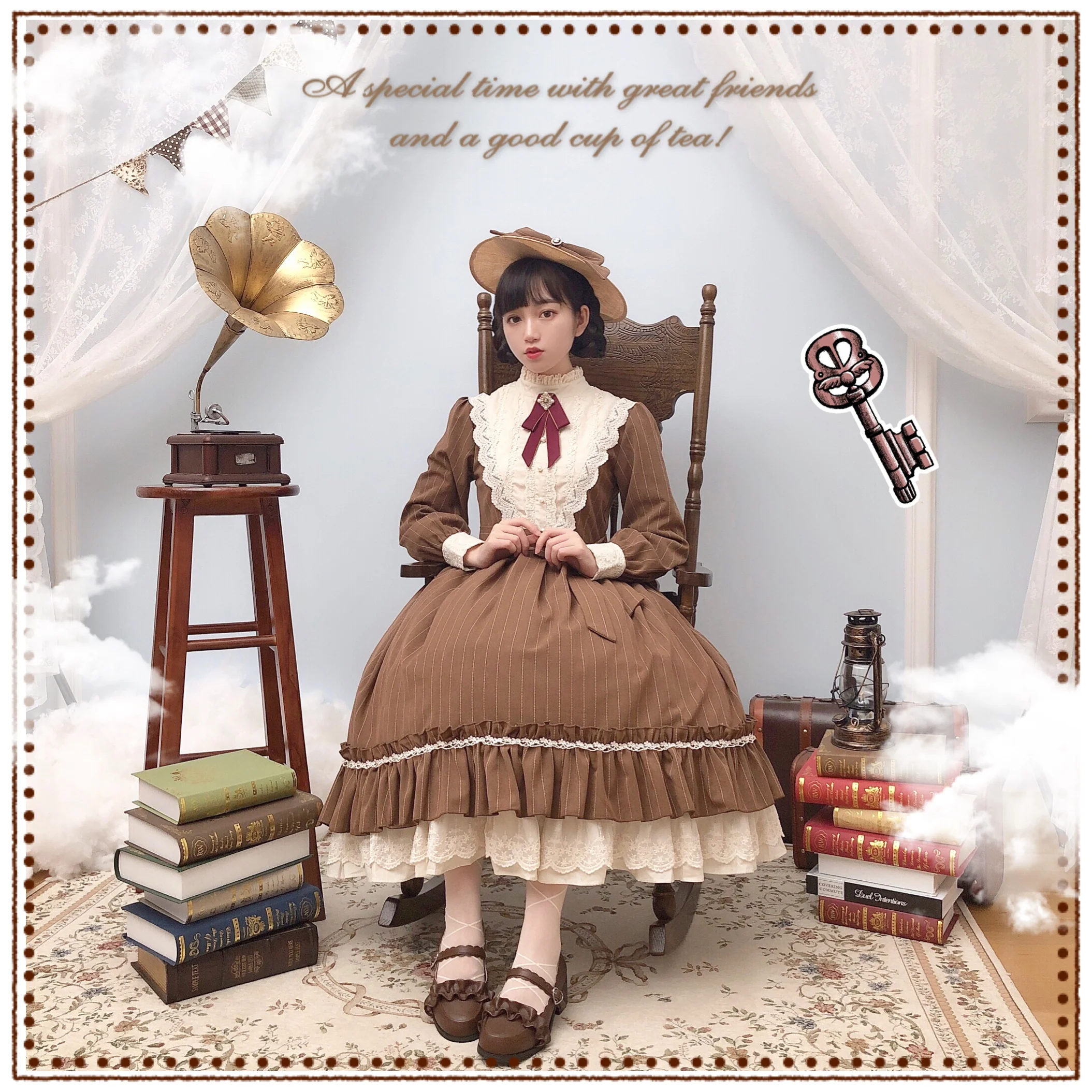 Miss point - Rose Silhouette - Vintage Classic Lolita OP - Image 23
