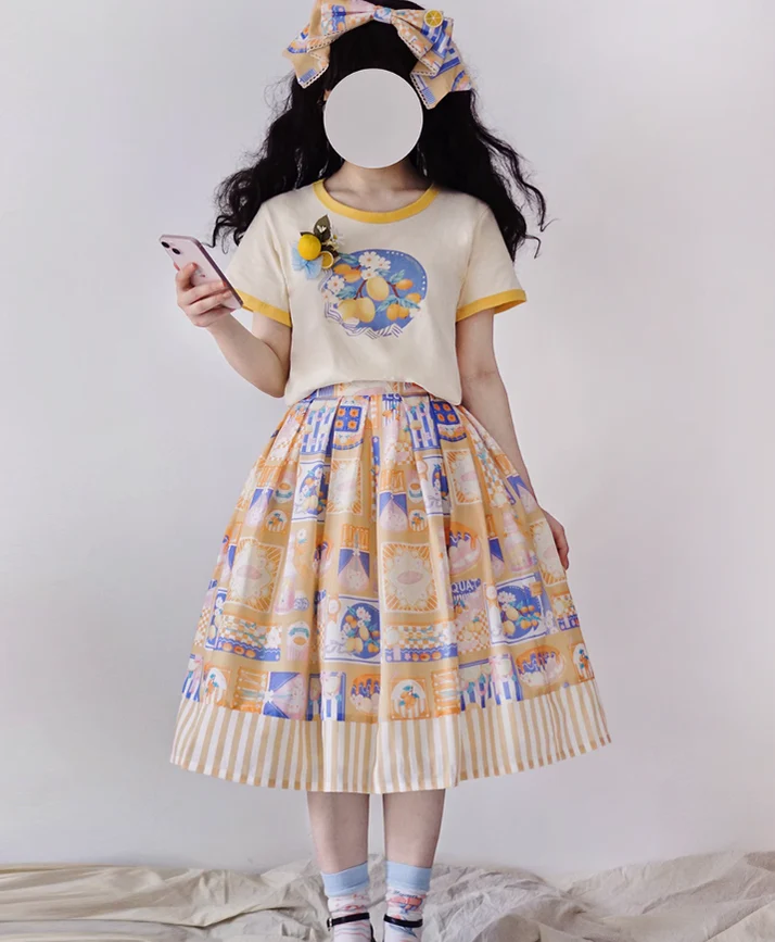 Daisy Lemon - Daily Lolita Lemon Print T-Shirt Customized - Image 4