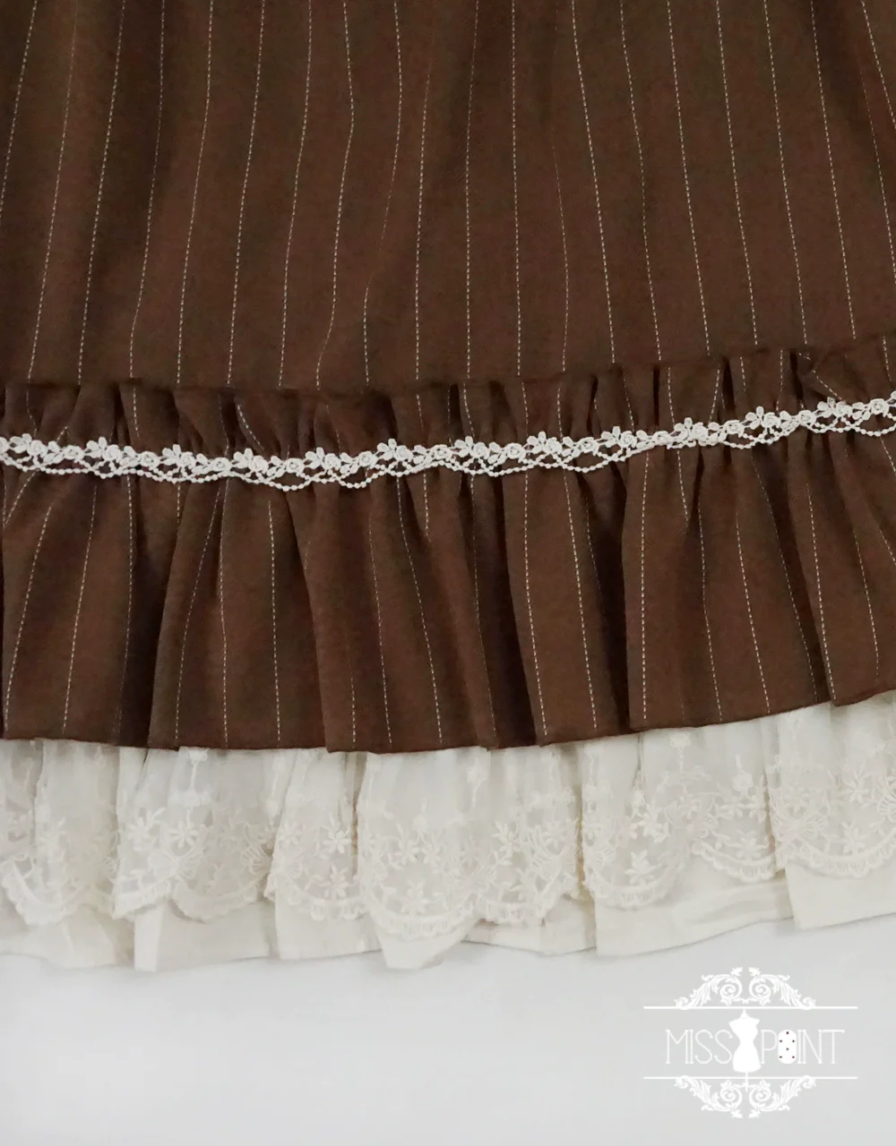Rose Doll - Elegant Lolita Striped Fishbone Skirt - Image 106