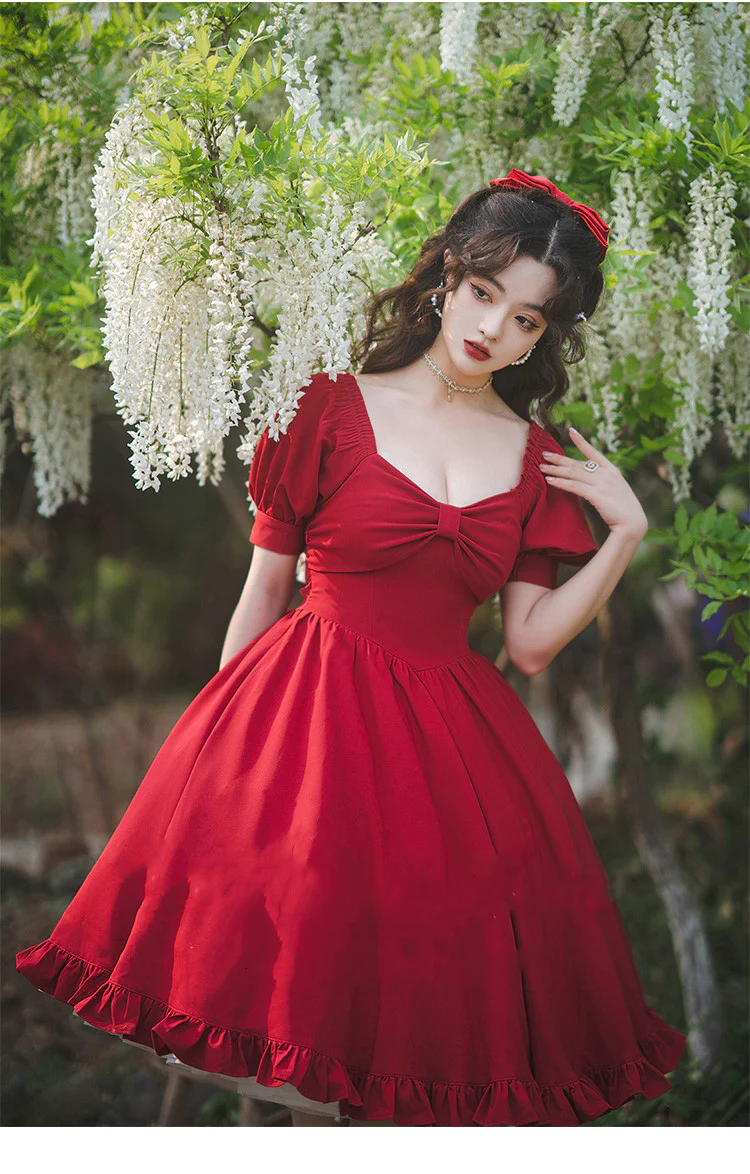 Miss Rebecca - Pure Color Elegant Lolita OP Dress - Image 11