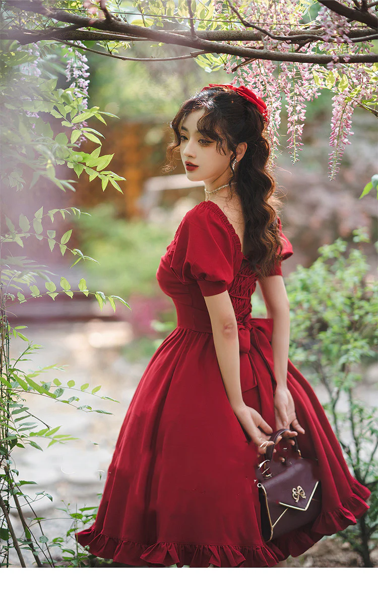 Miss Rebecca - Pure Color Elegant Lolita OP Dress - Image 15