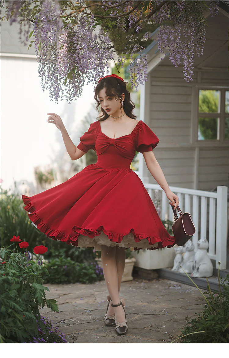 Miss Rebecca - Pure Color Elegant Lolita OP Dress - Image 17