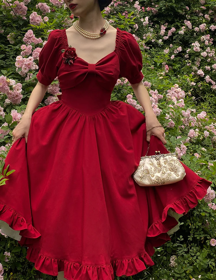 Miss Rebecca - Pure Color Elegant Lolita OP Dress - Image 18