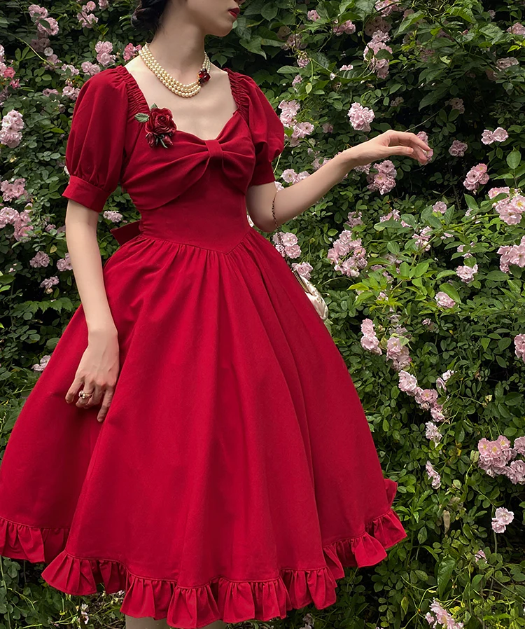 Miss Rebecca - Pure Color Elegant Lolita OP Dress - Image 19