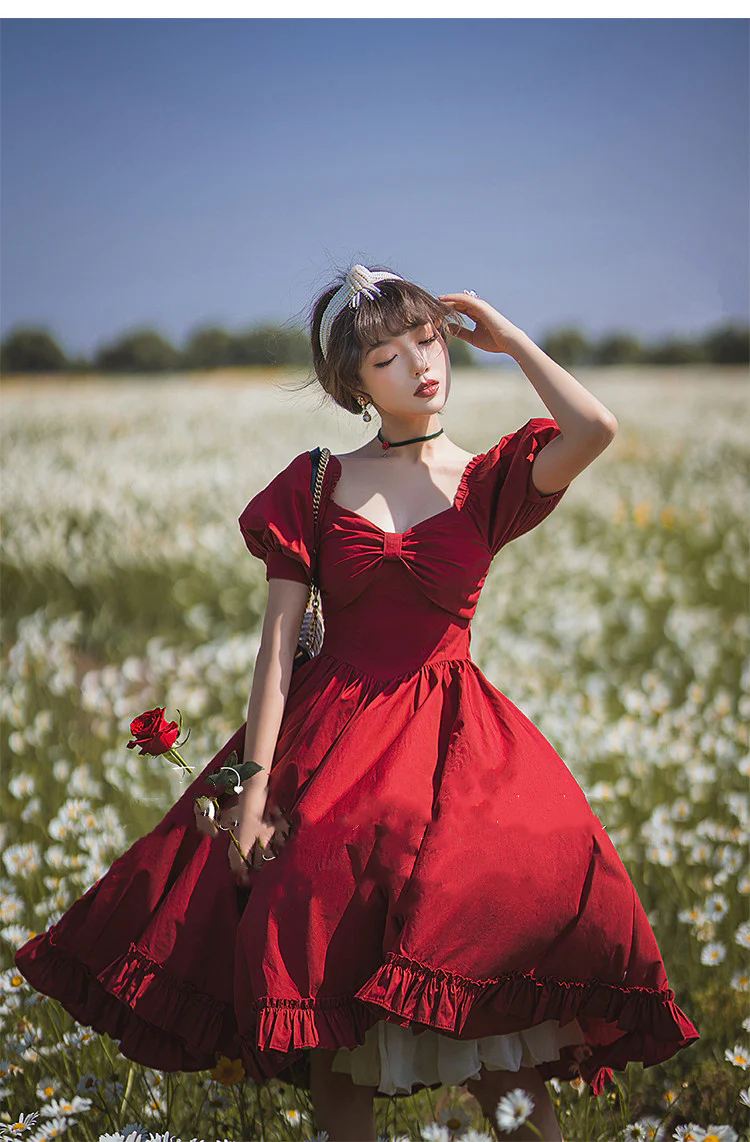 Miss Rebecca - Pure Color Elegant Lolita OP Dress - Image 31