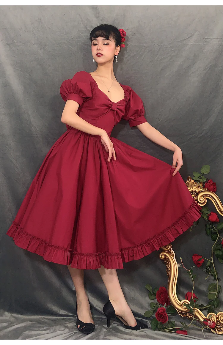 Miss Rebecca - Pure Color Elegant Lolita OP Dress - Image 33