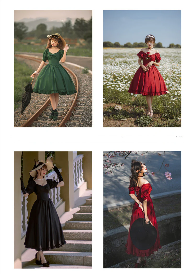 Miss Rebecca - Pure Color Elegant Lolita OP Dress - Image 5