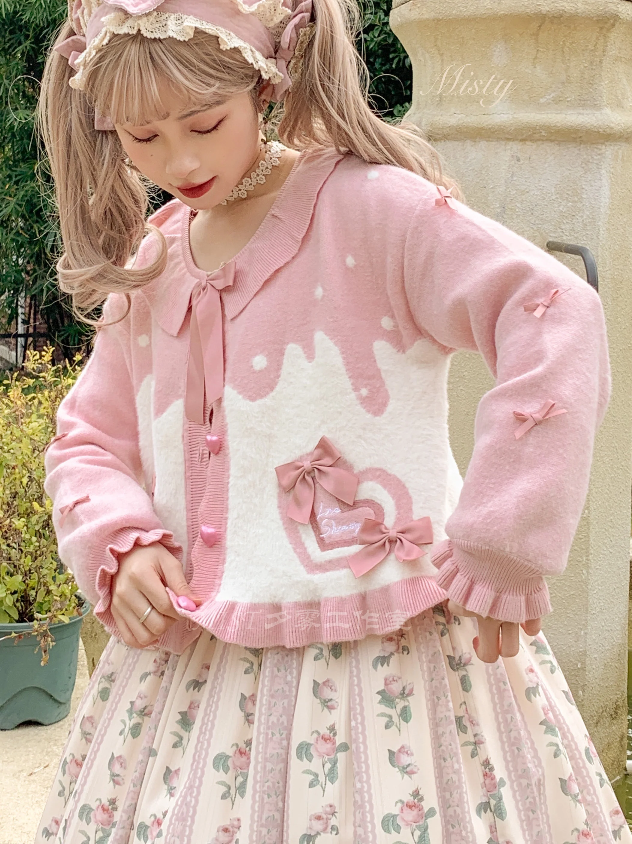 Beating Heart - Sweet Lolita Thick Sweater Coat Puff Sleeve - Image 10