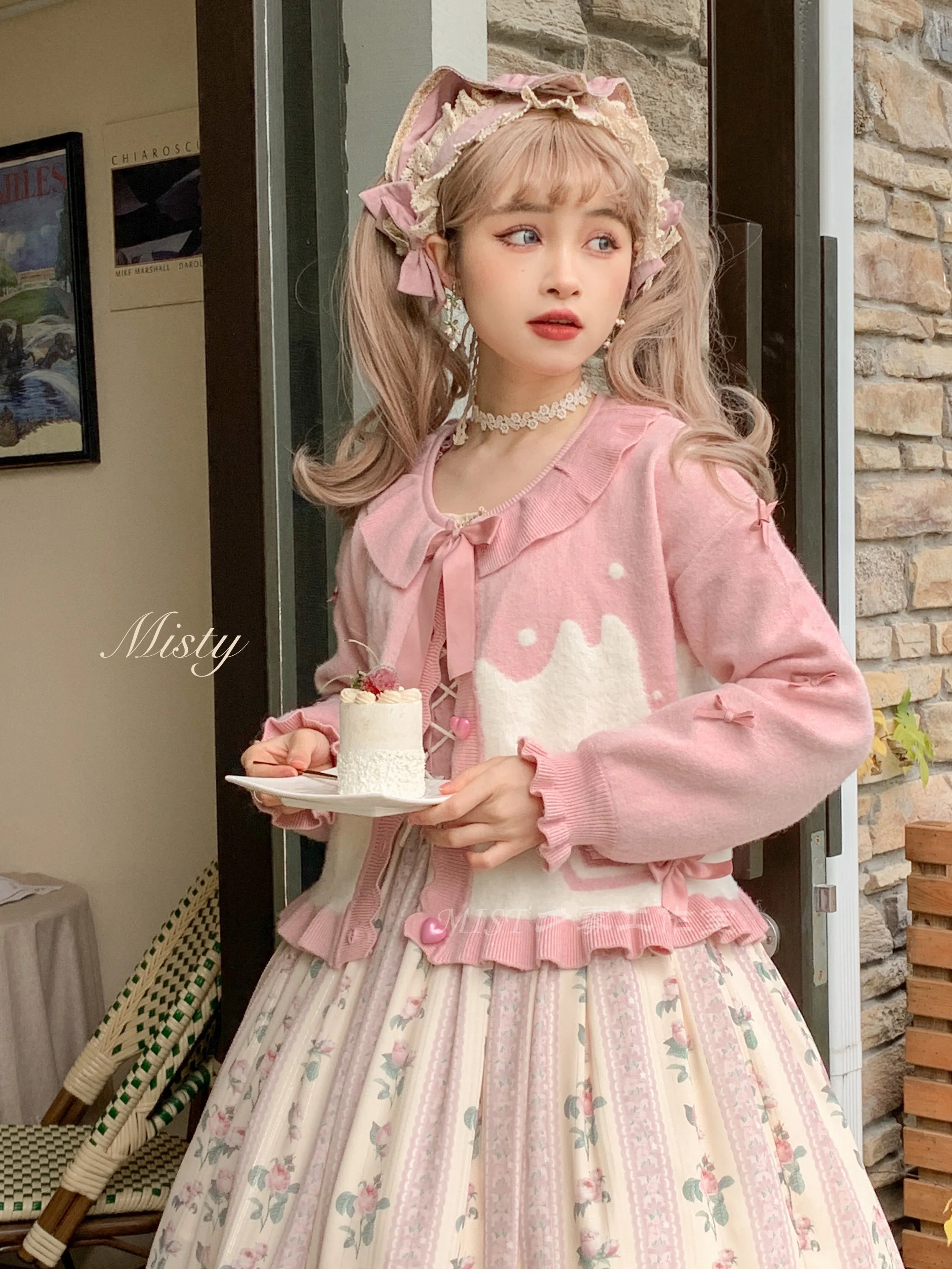 Beating Heart - Sweet Lolita Thick Sweater Coat Puff Sleeve - Image 15