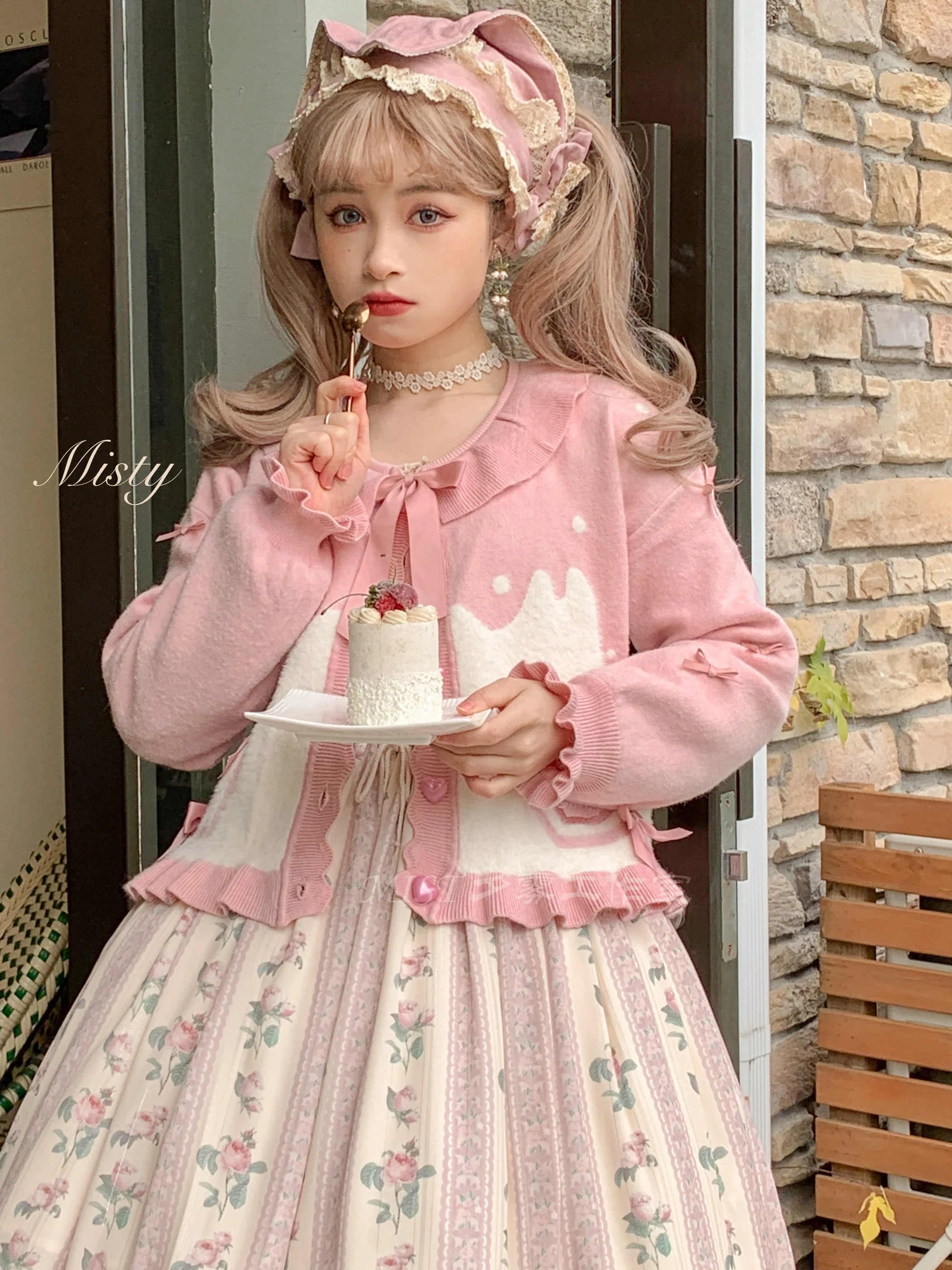 Beating Heart - Sweet Lolita Thick Sweater Coat Puff Sleeve - Image 16