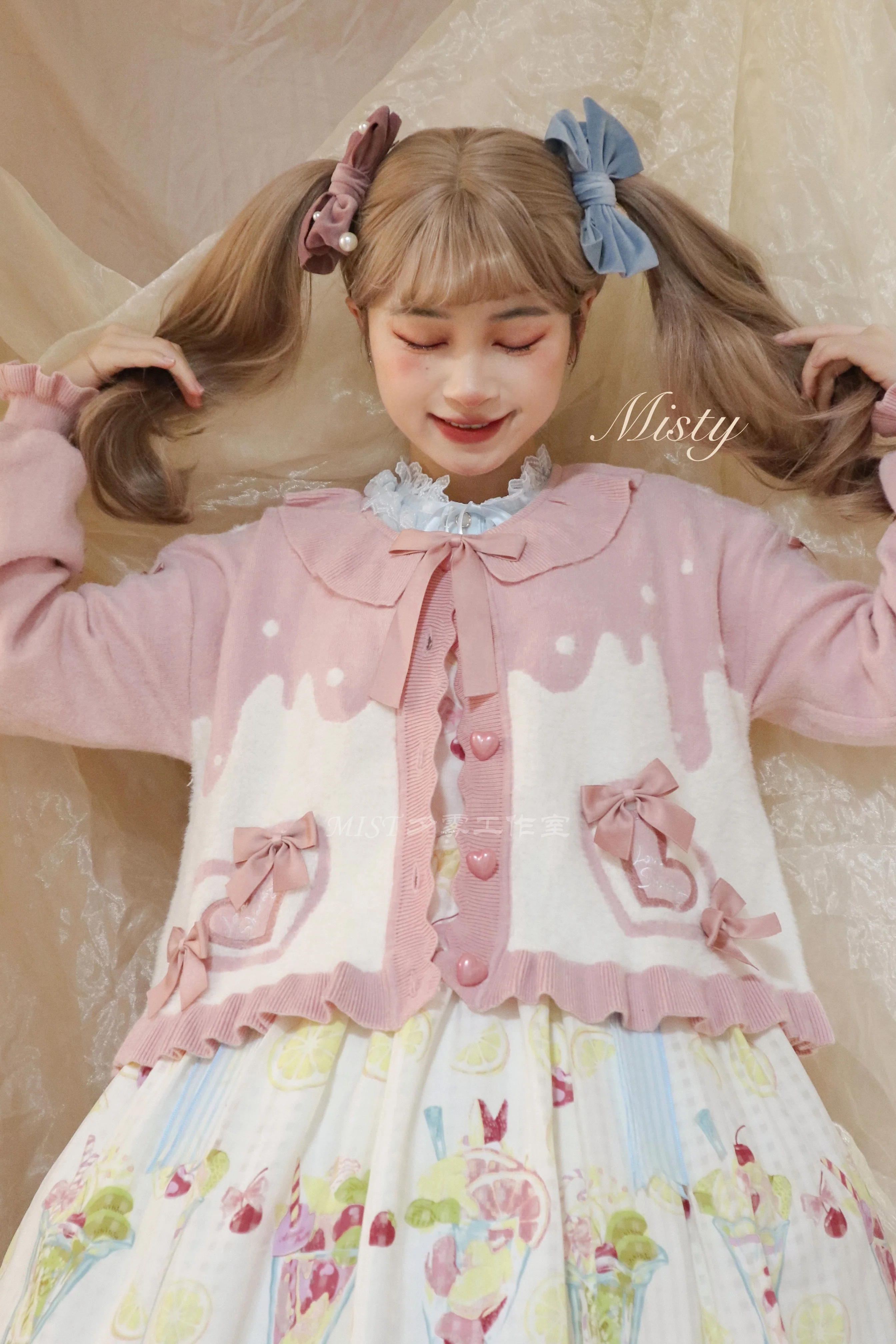 Beating Heart - Sweet Lolita Thick Sweater Coat Puff Sleeve - Image 18