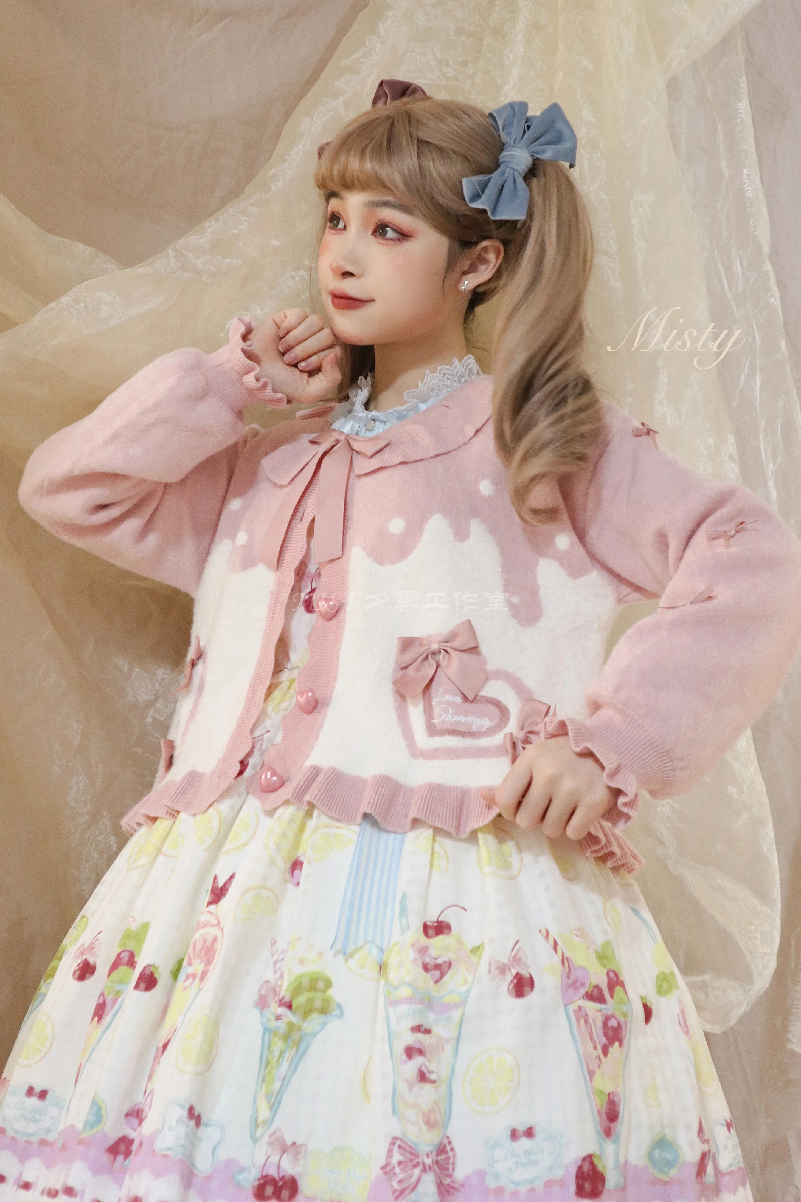 Beating Heart - Sweet Lolita Thick Sweater Coat Puff Sleeve - Image 19