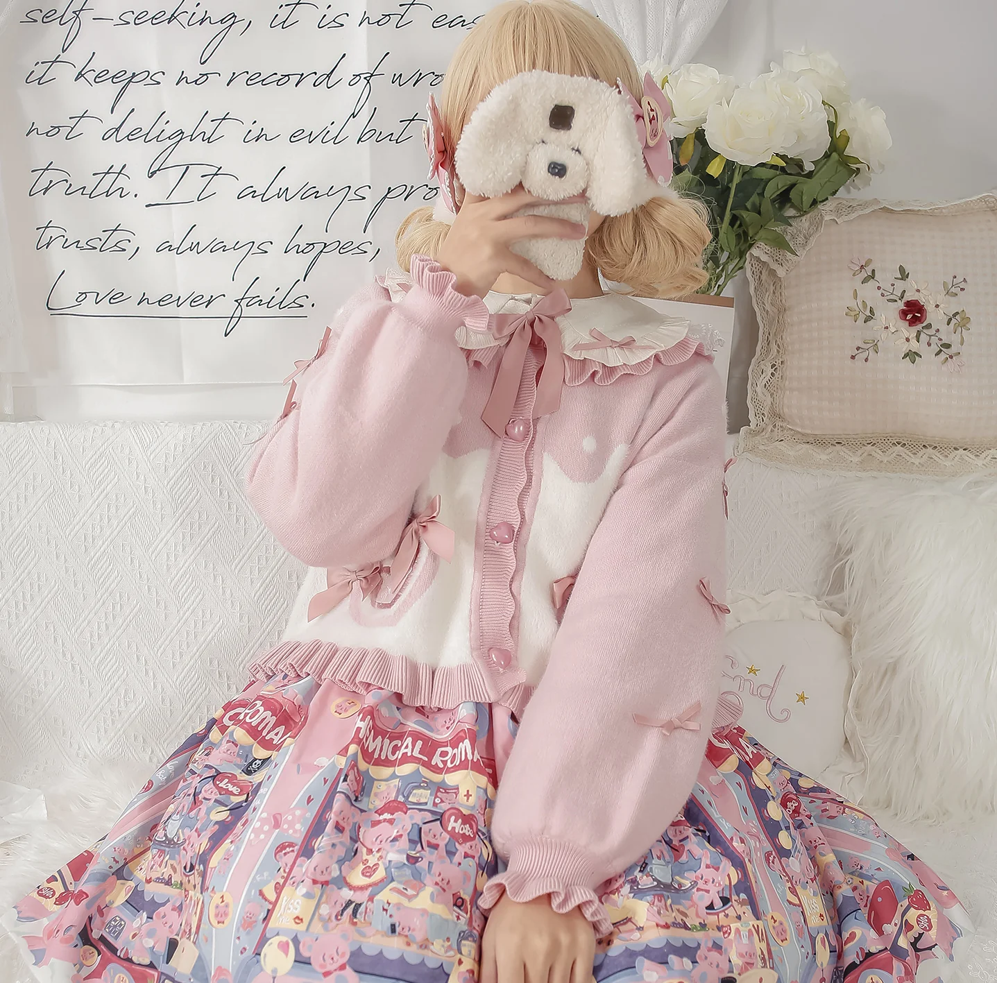 Beating Heart - Sweet Lolita Thick Sweater Coat Puff Sleeve - Image 31