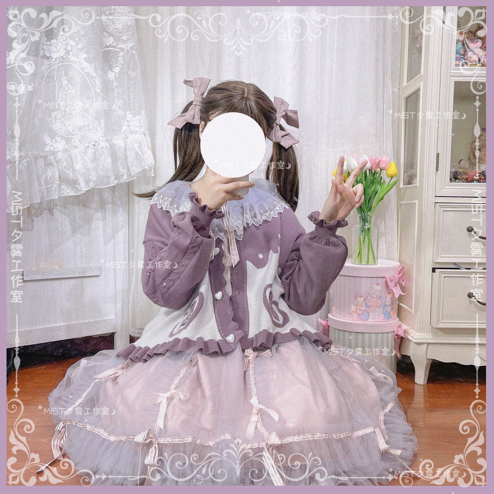 Beating Heart - Sweet Lolita Thick Sweater Coat Puff Sleeve - Image 37