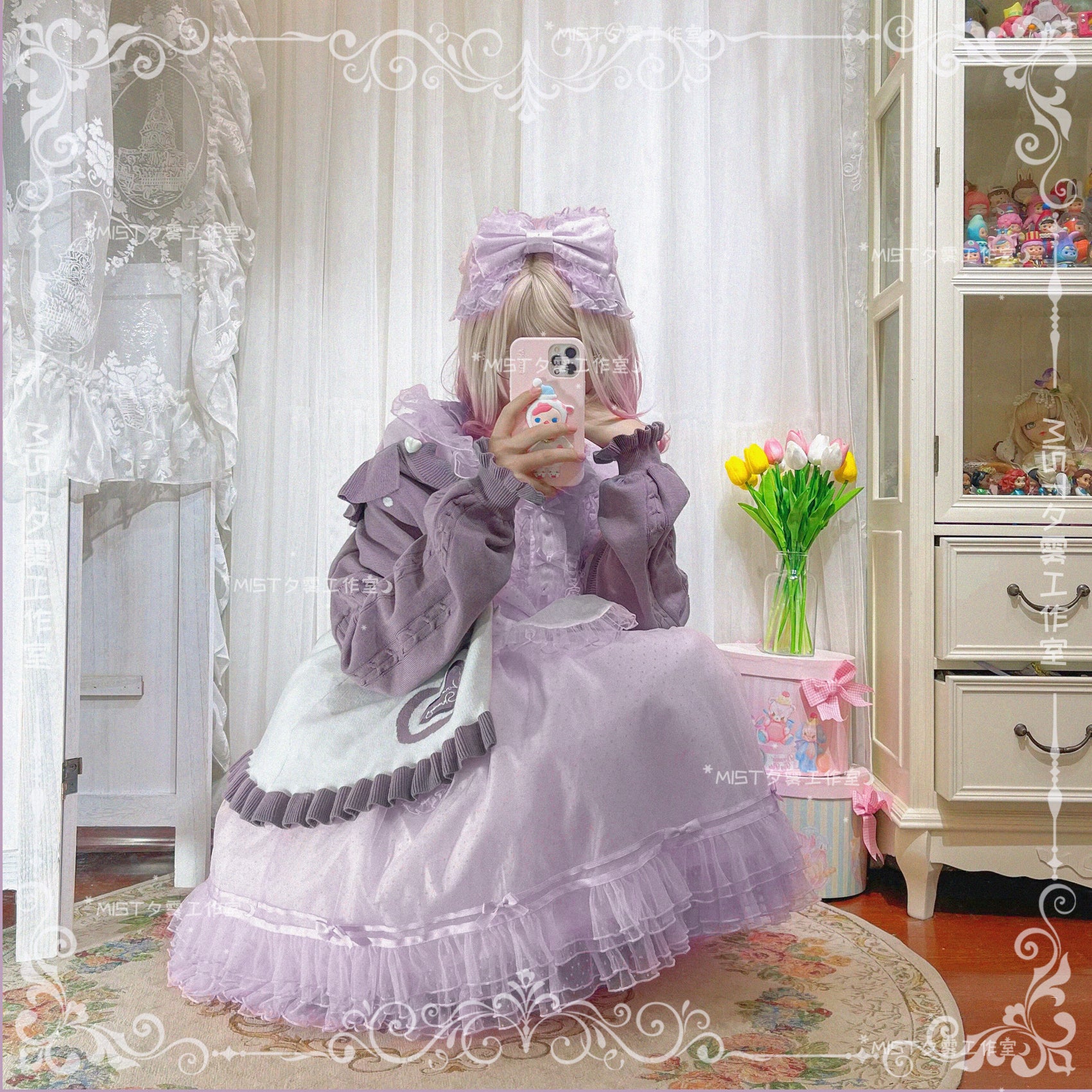 Beating Heart - Sweet Lolita Thick Sweater Coat Puff Sleeve - Image 45