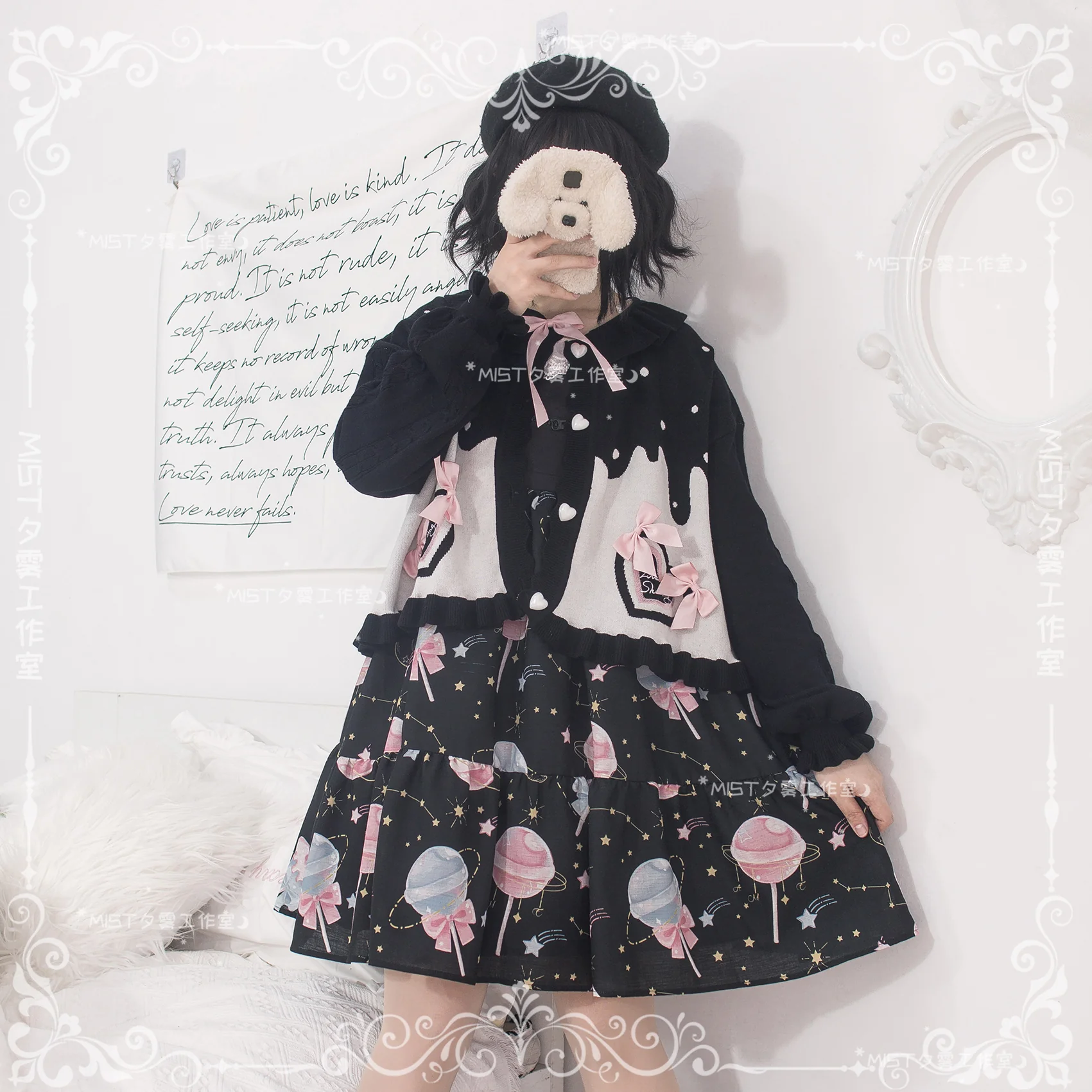 Beating Heart - Sweet Lolita Thick Sweater Coat Puff Sleeve - Image 48