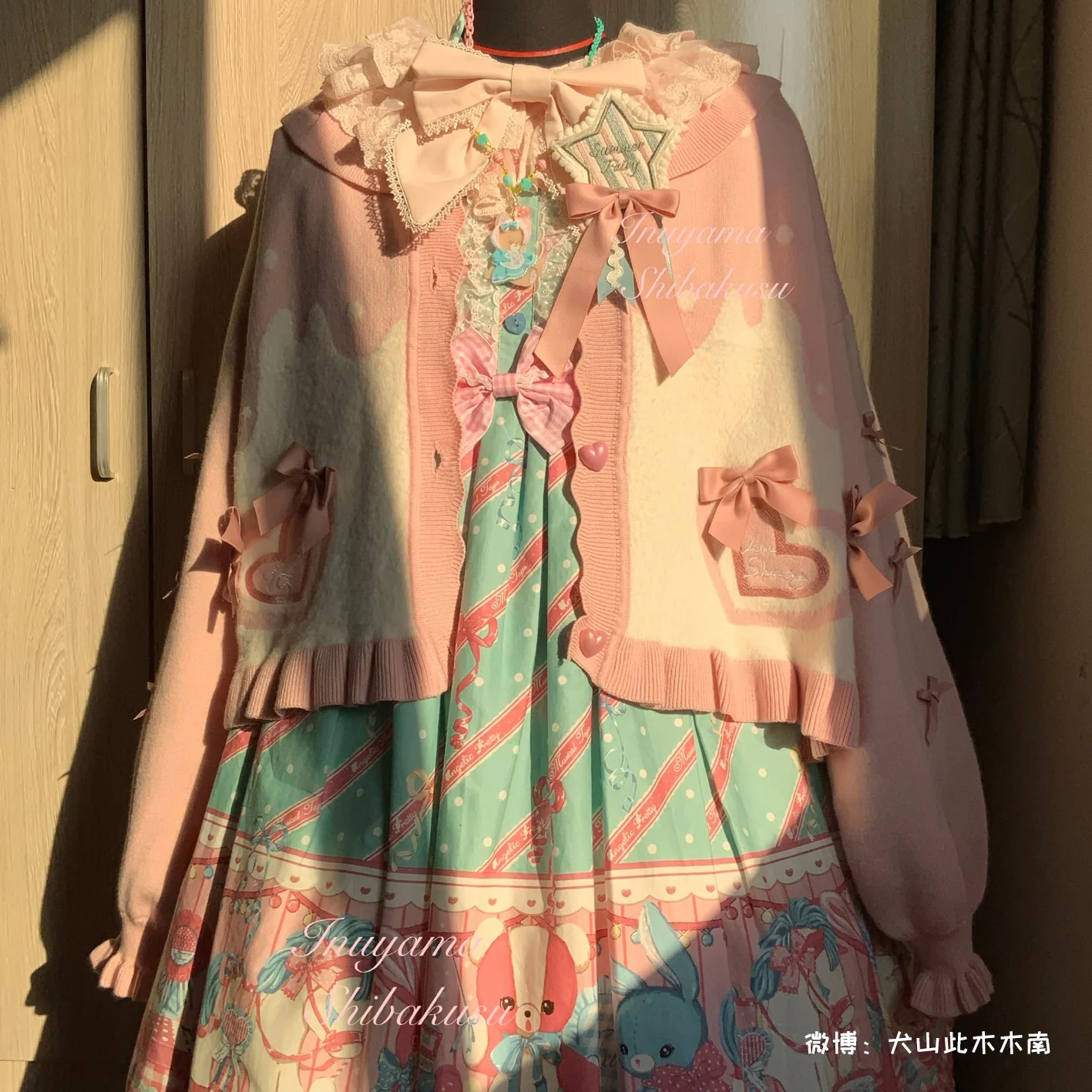 Beating Heart - Sweet Lolita Thick Sweater Coat Puff Sleeve - Image 5