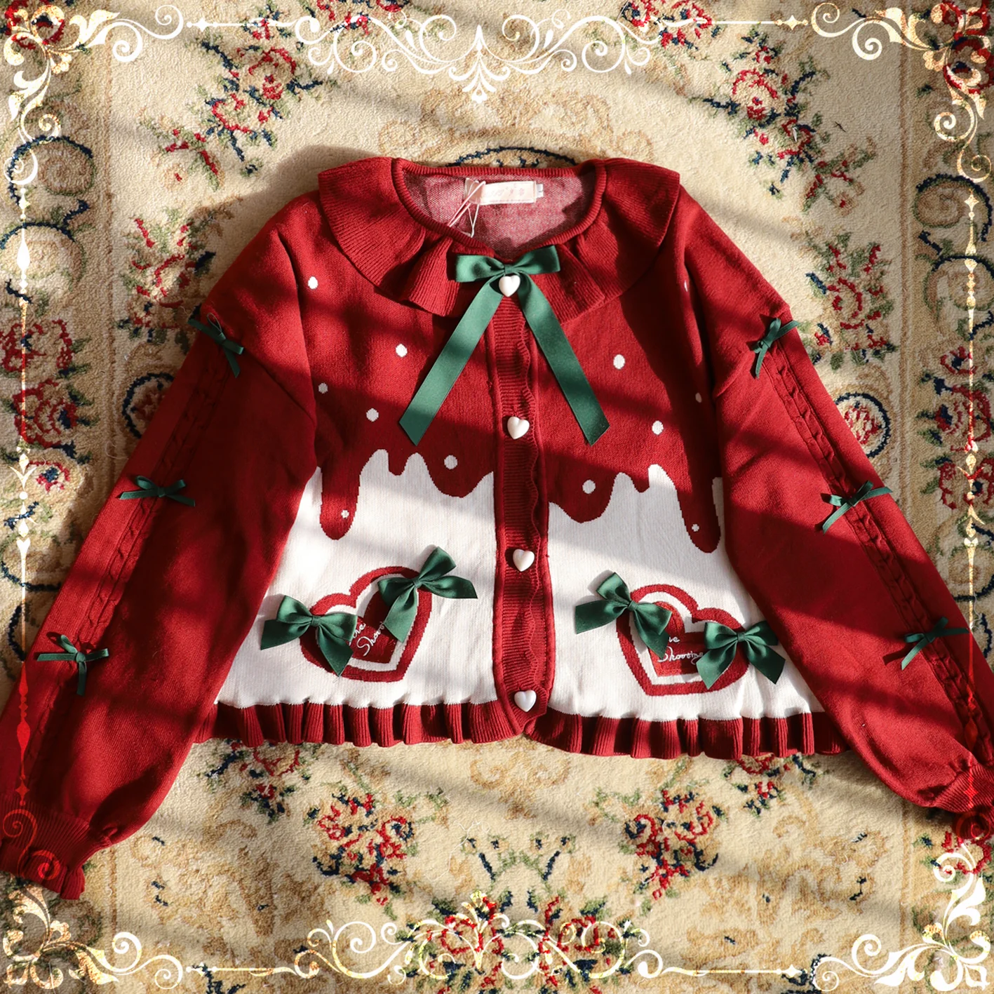 Beating Heart - Sweet Lolita Thick Sweater Coat Puff Sleeve - Image 62