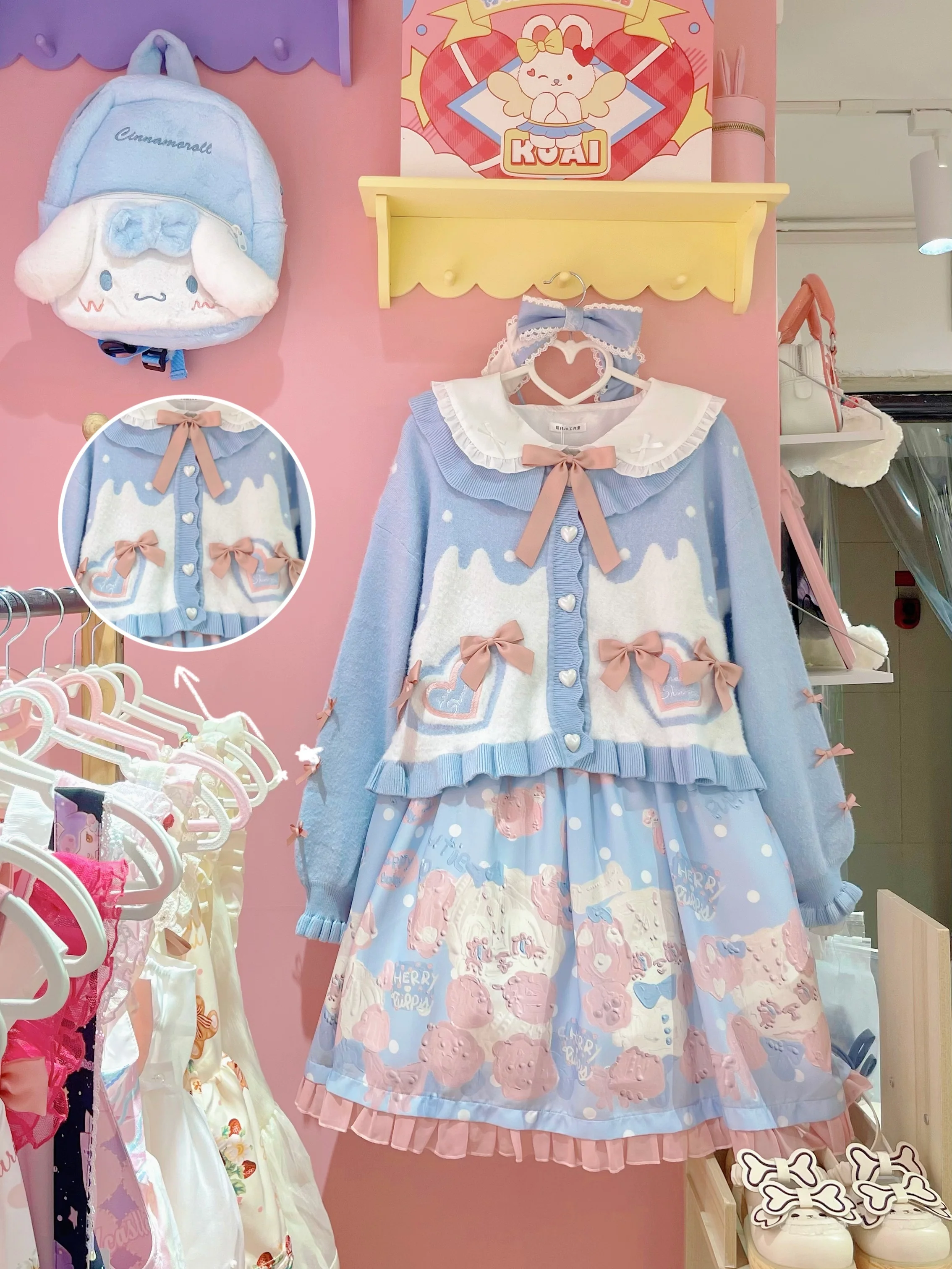 Beating Heart - Sweet Lolita Thick Sweater Coat Puff Sleeve - Image 7