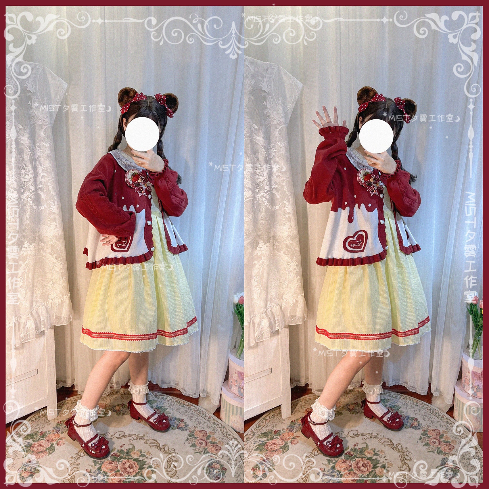 Beating Heart - Sweet Lolita Thick Sweater Coat Puff Sleeve - Image 75