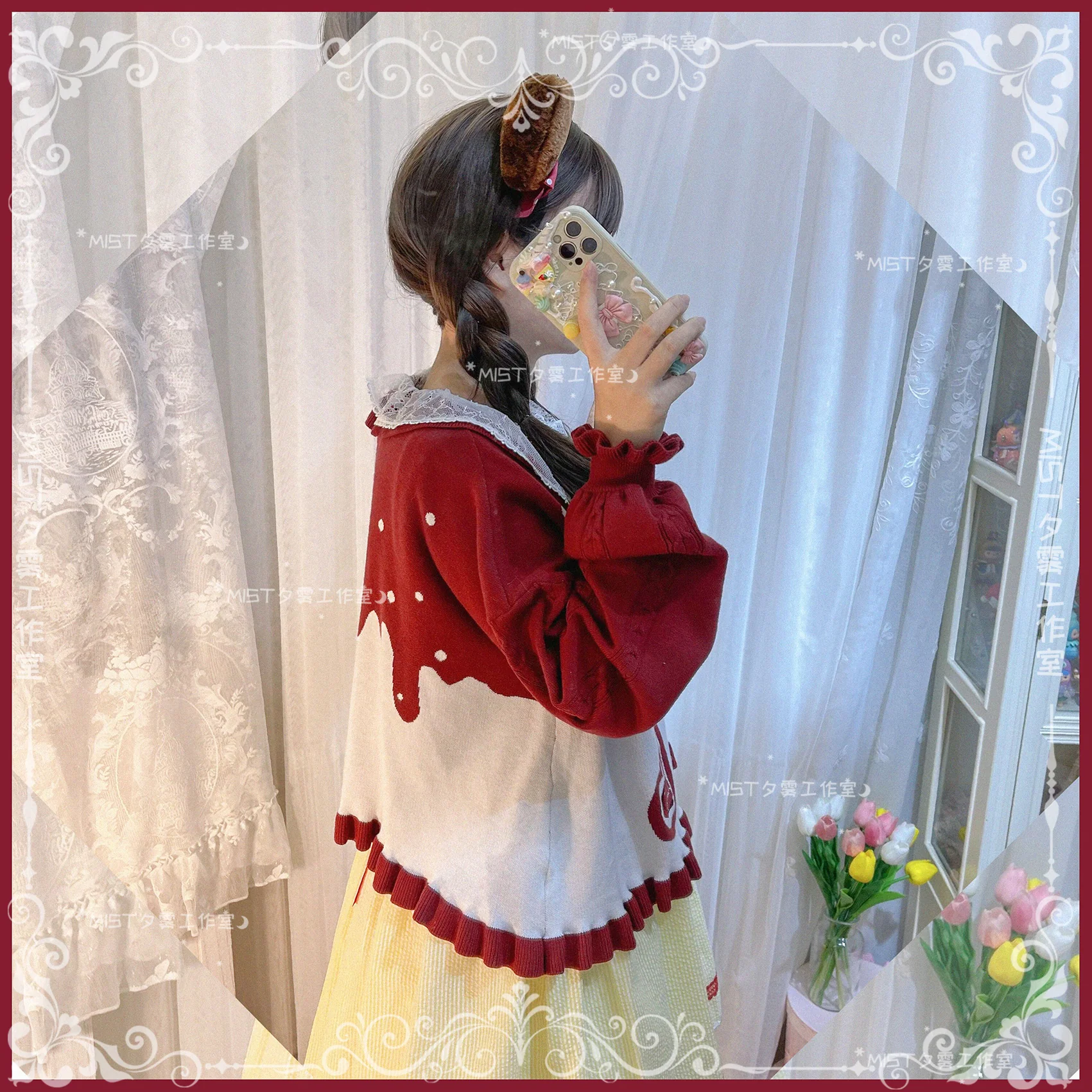 Beating Heart - Sweet Lolita Thick Sweater Coat Puff Sleeve - Image 76